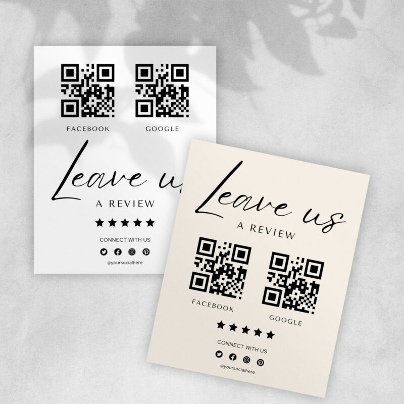 Please leave a review sign